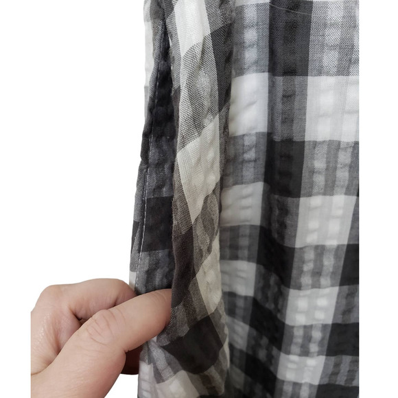 Torrid Peasant Midi Seersucker Gingham Midi Dress - Picture 6 of 10